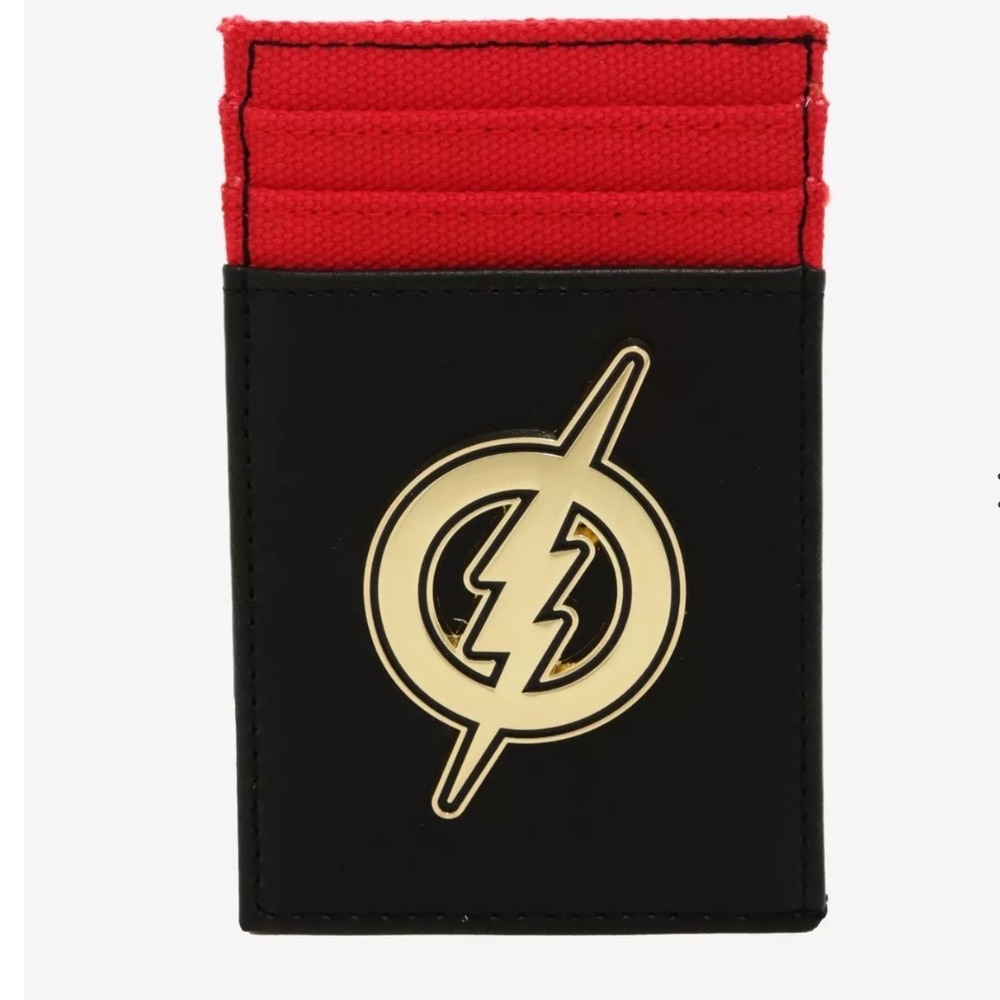DC Comics The Flash Front Pocket Card‎ Wallet Black Red Lightning Bolt Hot Topic
